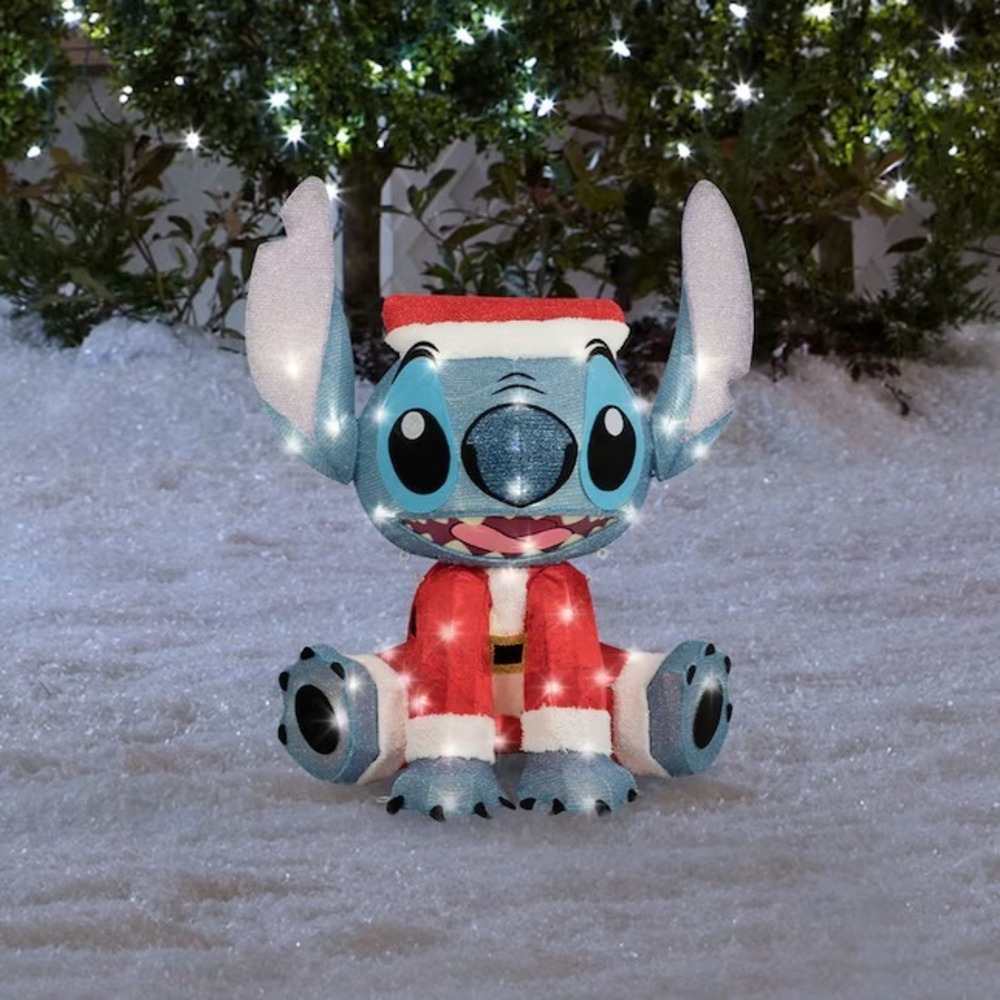 Disney Stitch with Santa Hat 28 Inch LED Sitting Christmas Yard Decoration